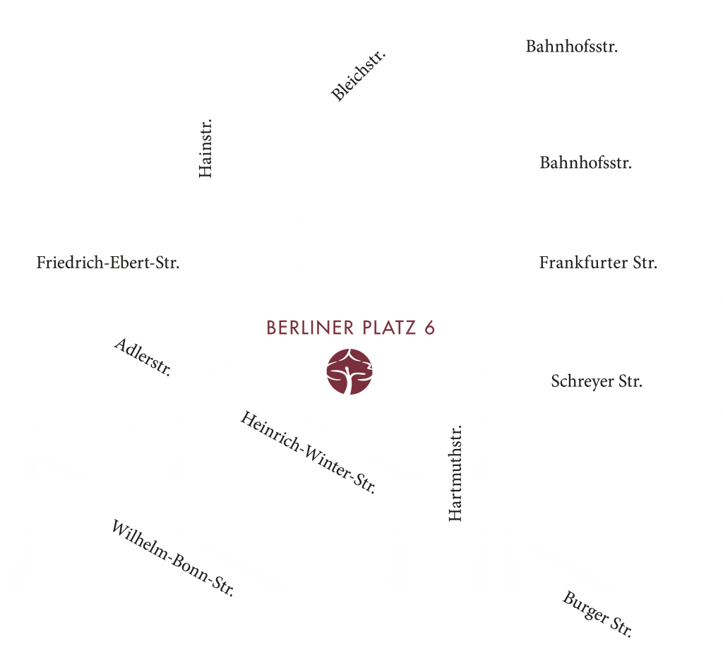 Karte mit Lage der Praxis in Kronberg